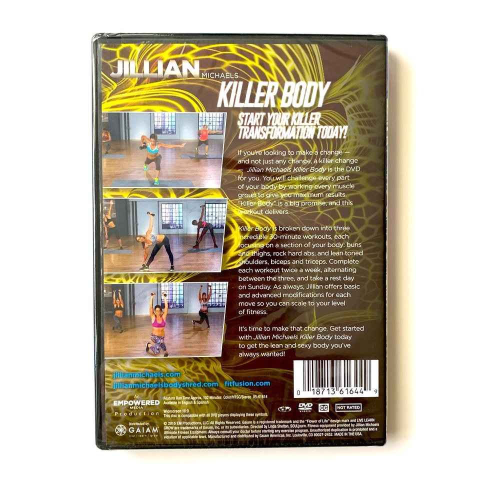 NEW Jillian Michaels Killer Body Workout Exercises DVD - Picture 3 of 4